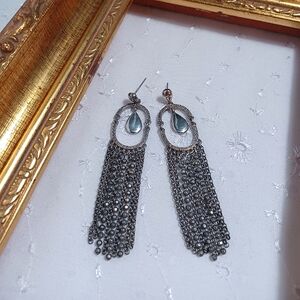 Monet silver dangle pierced earrings